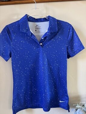 Nike Royal Blue Polo with White Speckle Print